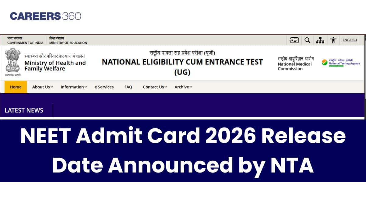 NEET Admit Card 2026 Release Date Announced by NTA